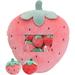 Cute Throw Pillow Stuffed Strawberry Toys Removable Fluffy Creative Gifts for Teens Girls Kids