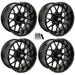 GTW Vortex 2 14 Golf Cart Wheels/Rims Black E-Z-GO & Club Car