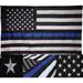 3x5 Embroidered Police Law Enforcement American Thin Blue Line Pole Sleeve 210D Nylon Flag 3 x5 Fade Resistant Double Stitched Penant House Banner