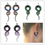 2 Pcs Glass Earplugs Snail Ear Cartilage Earrings Ear Hole Expander Stud Piercing Jewelry