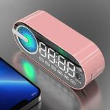 Bluetooth Speaker Mirror Alarm Clock 2 in 1 Portable Speaker with Digital Clock Bluetooth Speaker with USB Charging Bluetooth 5.0 & Aux Cable Supports Card Insertion