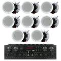 Technical Pro 4 Channel 1000 Watts 8 Speaker Bluetooth Receiver with RCA USB with 4 Pairs of 5.25ï¿½ Ceiling Wall Mount
