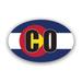 Colorado Flag Oval Sticker Decal - Self Adhesive Vinyl - Weatherproof - Made in USA - v2 co euro