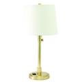House of Troy Townhouse Adjustable Table Lamp in Raw Brass with Convenience Outlet