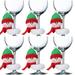 6 PCS Christmas Wine Glass Set Decoration Snowman Elk Santa Claus Christmas Decorations for Home Table Dinner