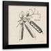 Studio Mousseau 20x20 Black Modern Framed Museum Art Print Titled - Burlap Vegetable BW Sketch Peas