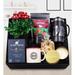 Personalized Gold Metal Boxed Candle & Red Vintage Cup & Alerya Premium Filter Coffee & Black French Press & Almond Cookie & Teashop Forest Fruit Tea & Kokina Artificial Flower Gift Set