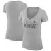 Women's G-III 4Her by Carl Banks Heather Gray Los Angeles Kings Dot Print Team V-Neck Fitted T-Shirt