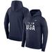 Men's Nike Navy Team USA Therma Performance Pullover Hoodie