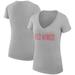 Women's G-III 4Her by Carl Banks Heather Gray Detroit Red Wings Dot Print Team V-Neck Fitted T-Shirt