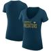 Women's G-III 4Her by Carl Banks Navy Nashville Predators Dot Print Team V-Neck Fitted T-Shirt