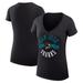 Women's G-III 4Her by Carl Banks Black San Jose Sharks City Graphic V-Neck Fitted T-Shirt