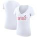 Women's G-III 4Her by Carl Banks White New Jersey Devils Dot Print Team V-Neck Fitted T-Shirt