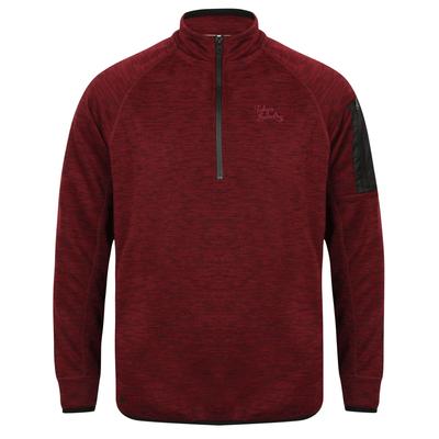 Hoodies / Sweatshirts Darowen Peaks Spacedye Pullover Hoodie with Zip Collar in Oxblood / S - Tokyo Laundry