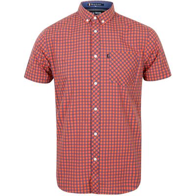 Shirts Varden Gingham Cotton Short Sleeve Shirt In Coral - Le Shark / S - Tokyo Laundry