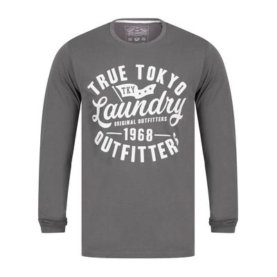 Long Sleeve Tops Revo Motif Cotton Jersey Long Sleeve Top in Eiffel Tower Grey / S - Tokyo Laundry