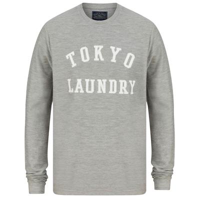 Long Sleeve Tops Norsk Felt Applique Loop Back Cotton Long Sleeve Top In Light Grey Marl / S - Tokyo Laundry