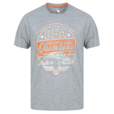 T-Shirts Custom Quality Motif Cotton Jersey T-Shirt in Mid Grey Marl - South Shore / M - Tokyo Laundry
