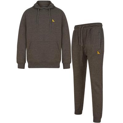 Hoody / Jogger Set Hands Matching 2pc Hoody & Jogger Brushback Fleece Co-rd Set in Charcoal Marl - Kensington Eastside / L - Tokyo Laundry