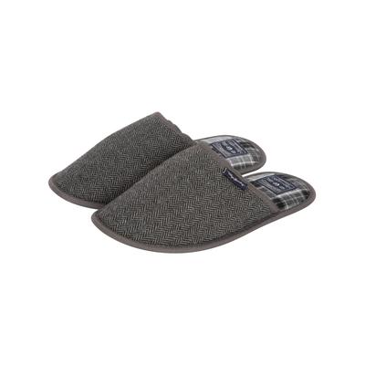 Slippers Firth Herringbone Mule Slippers with Checked Lining in Grey / 7-8 (41-42) - Tokyo Laundry