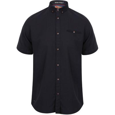 Shirts Sorin Dot Jacquard Short Sleeve Shirt with Collar in Navy / M - Tokyo Laundry