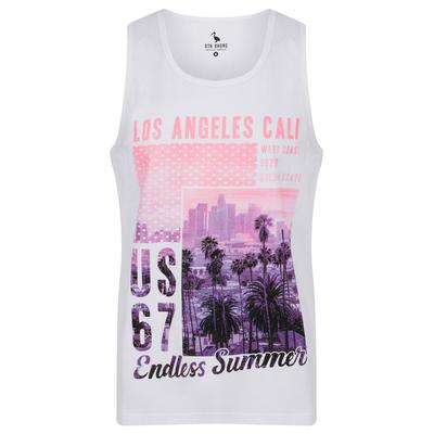 Vests Endless Motif Print Cotton Vest Top in Bright White - South Shore / XL - Tokyo Laundry
