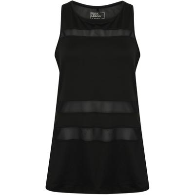 Vests Meliza Sheer Panel Racer Back Sports Vest Top in Black Active / 8 - Tokyo Laundry