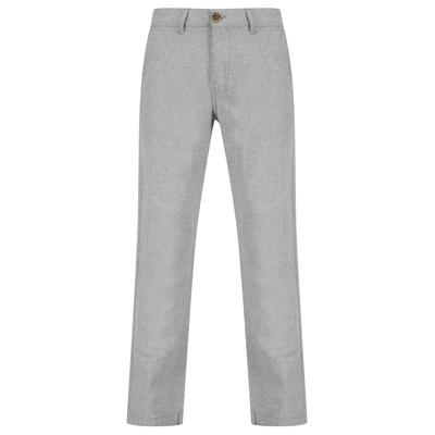 Trousers Maulua Cotton Linen Straight Leg Trousers in Grey / L/34 - Tokyo Laundry