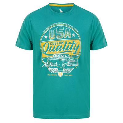 T-Shirts Custom Quality Motif Cotton Jersey T-Shirt in River Green - South Shore / S - Tokyo Laundry