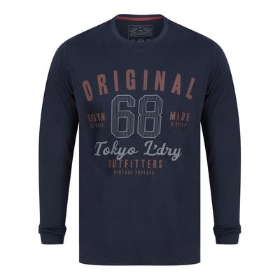 Long Sleeve Tops Hands Motif Cotton Jersey Long Sleeve Top in Sky Captain Navy / M - Tokyo Laundry
