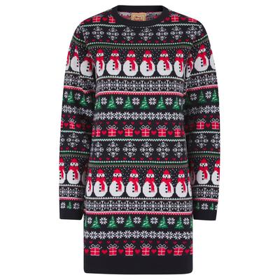 Dress Women's Flakey Novelty Knitted Christmas Jumper Dress in Ink - Merry Christmas / 14/L - Tokyo Laundry