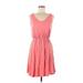 Ann Taylor LOFT Casual Dress - A-Line Scoop Neck Sleeveless: Pink Print Dresses - Women's Size Medium