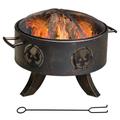 Outdoor Fire Pit Firebowl with Screen and Poker, Bronze