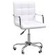 Vinsetto Mid Back Swivel Home Office Chair with Armrests White, white