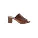 Jack Rogers Mule/Clog: Slip On Chunky Heel Boho Chic Brown Print Shoes - Women's Size 10 - Open Toe
