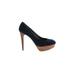 Stuart Weitzman Heels: Slip-on Stiletto Bohemian Blue Solid Shoes - Women's Size 8 - Closed Toe