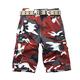 Men's Cargo Shorts, Camouflage Patchwork Color Summer Multi-pocket Combat Workwear Casual Cotton Breathable Loose Safety Shorts Practical Working Trousers For Walki(Size:34 W,Color:red)