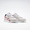 Sneaker REEBOK CLASSIC "CL NYLON", Gr. 43, grau (grau, rot), Leder, Textil, sportlich, Schuhe