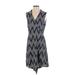 11.1. Tylho Casual Dress - A-Line V Neck Sleeveless: Blue Chevron/Herringbone Dresses - Women's Size Medium