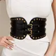 Ceinture large en cuir avec rivet pour femme ceinture en métal ceinture ultra large ceinture