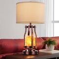 Millwood Pines Atzin 25 inch Touch Control Table Lamp w/ USB & Type C Port & AC Outlet Bulbs Included in Black/Red | 25 H x 13 W x 13 D in | Wayfair