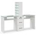 Latitude Run® Double Position Nail Desk w/ Locking Drawer & Storage Shelf 71.7" Wood in White | 71.7 W in | Wayfair