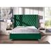 Rosdorf Park Jorrie Platform Bed, Velvet Bed w/ Deep Button Tufting Upholstered/Velvet in Green | 59.84 H x 86.02 W x 72.05 D in | Wayfair