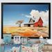 Red Barrel Studio® Landscape Barns Rural Patchwork I Framed On Canvas Print Plastic | 34 H x 44 W x 1.5 D in | Wayfair