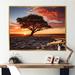 Latitude Run® Peach Black Maasai Mara National Reserve Sunset Framed On Canvas Print Metal | 30 H x 40 W x 1.5 D in | Wayfair