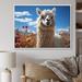 Dakota Fields Beige Black Llama In Flower Field Photo Framed On Canvas Print Metal | 24 H x 32 W x 1 D in | Wayfair