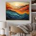 Ivy Bronx Janinda Coral Teal Bold Mountains Landscape Framed On Canvas Print Metal | 16 H x 32 W x 1 D in | Wayfair