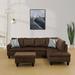 Brown Reclining Sectional - Ebern Designs 3 - Piece Upholstered Sectional Microfiber/Microsuede | 34 H x 97 W x 31 D in | Wayfair