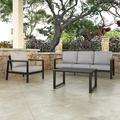 Birch Lane™ Townsend 4 Piece Sofa Seating Group w/ Sunbrella Cushions Metal in Black/Gray | 29 H x 80.3 W x 33 D in | Outdoor Furniture | Wayfair