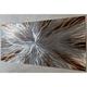 Modern, abstract, metal wall art by R Toomer Art. Indoor/outdoor. Titled Nova. Silver, white, grey and brown